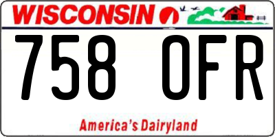WI license plate 758OFR