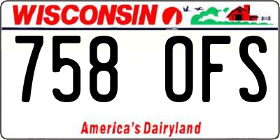 WI license plate 758OFS