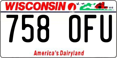 WI license plate 758OFU