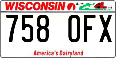 WI license plate 758OFX