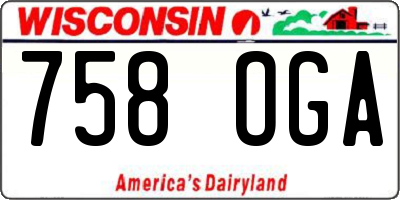 WI license plate 758OGA