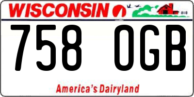 WI license plate 758OGB
