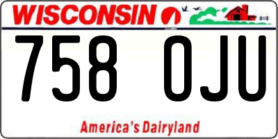 WI license plate 758OJU