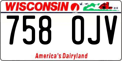 WI license plate 758OJV