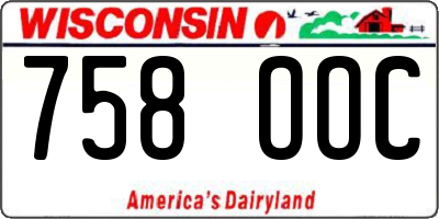 WI license plate 758OOC