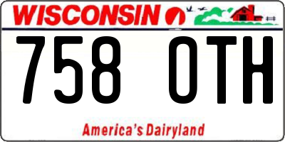 WI license plate 758OTH