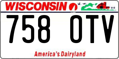 WI license plate 758OTV