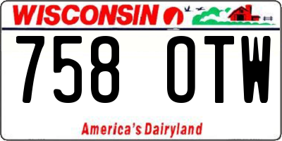 WI license plate 758OTW