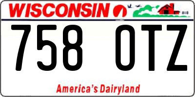 WI license plate 758OTZ