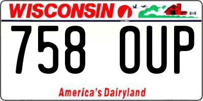 WI license plate 758OUP