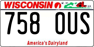 WI license plate 758OUS