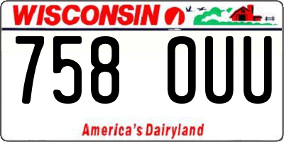 WI license plate 758OUU