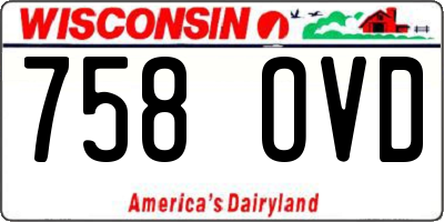 WI license plate 758OVD