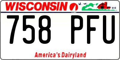 WI license plate 758PFU