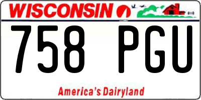WI license plate 758PGU