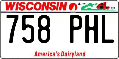 WI license plate 758PHL