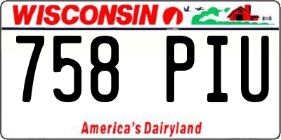 WI license plate 758PIU