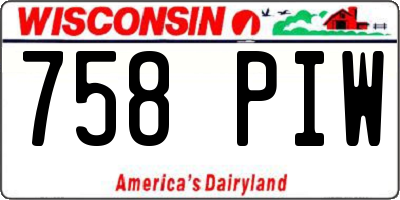 WI license plate 758PIW