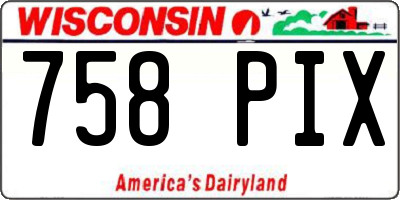 WI license plate 758PIX