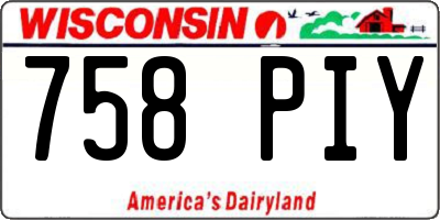 WI license plate 758PIY
