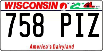 WI license plate 758PIZ