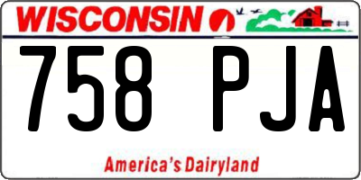 WI license plate 758PJA