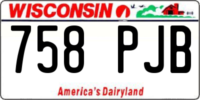 WI license plate 758PJB