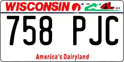 WI license plate 758PJC