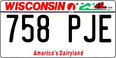 WI license plate 758PJE
