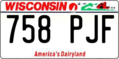 WI license plate 758PJF