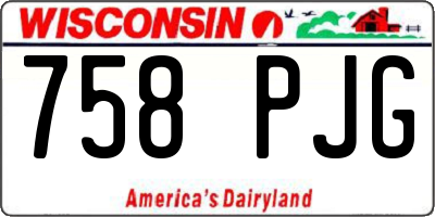 WI license plate 758PJG