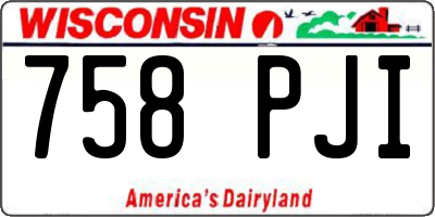 WI license plate 758PJI