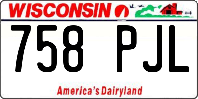 WI license plate 758PJL