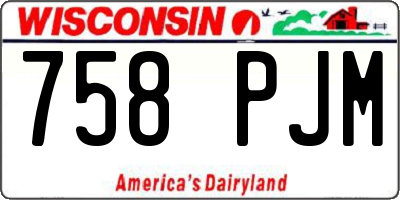 WI license plate 758PJM