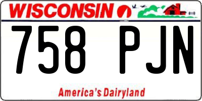 WI license plate 758PJN