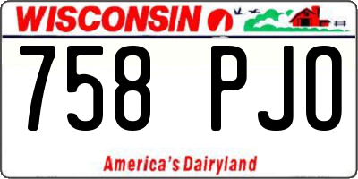 WI license plate 758PJO