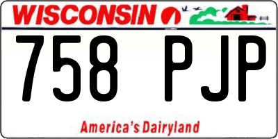 WI license plate 758PJP