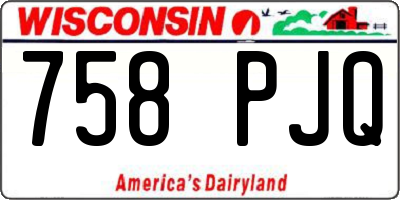 WI license plate 758PJQ