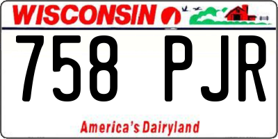 WI license plate 758PJR
