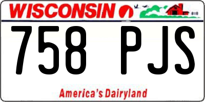 WI license plate 758PJS