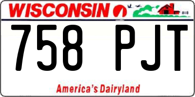 WI license plate 758PJT