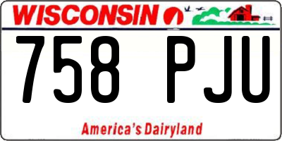 WI license plate 758PJU
