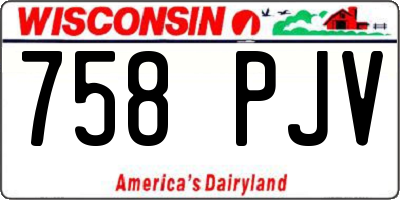 WI license plate 758PJV