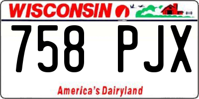 WI license plate 758PJX
