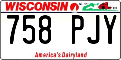 WI license plate 758PJY