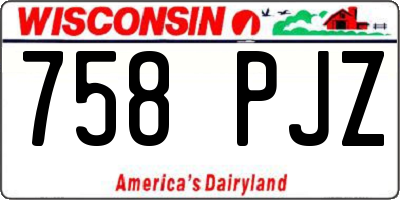 WI license plate 758PJZ