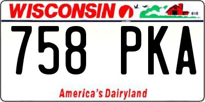 WI license plate 758PKA