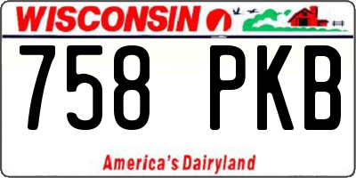 WI license plate 758PKB