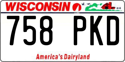 WI license plate 758PKD