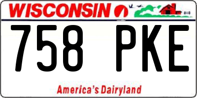 WI license plate 758PKE